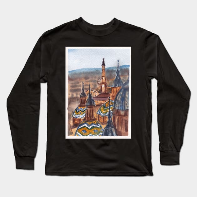 Zaragoza rooftops Long Sleeve T-Shirt by PolSmart